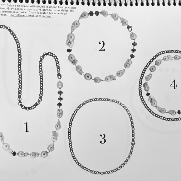 Aspen True 4 in 1 Pearl and Labradorite Necklace - Picture 5 of 7